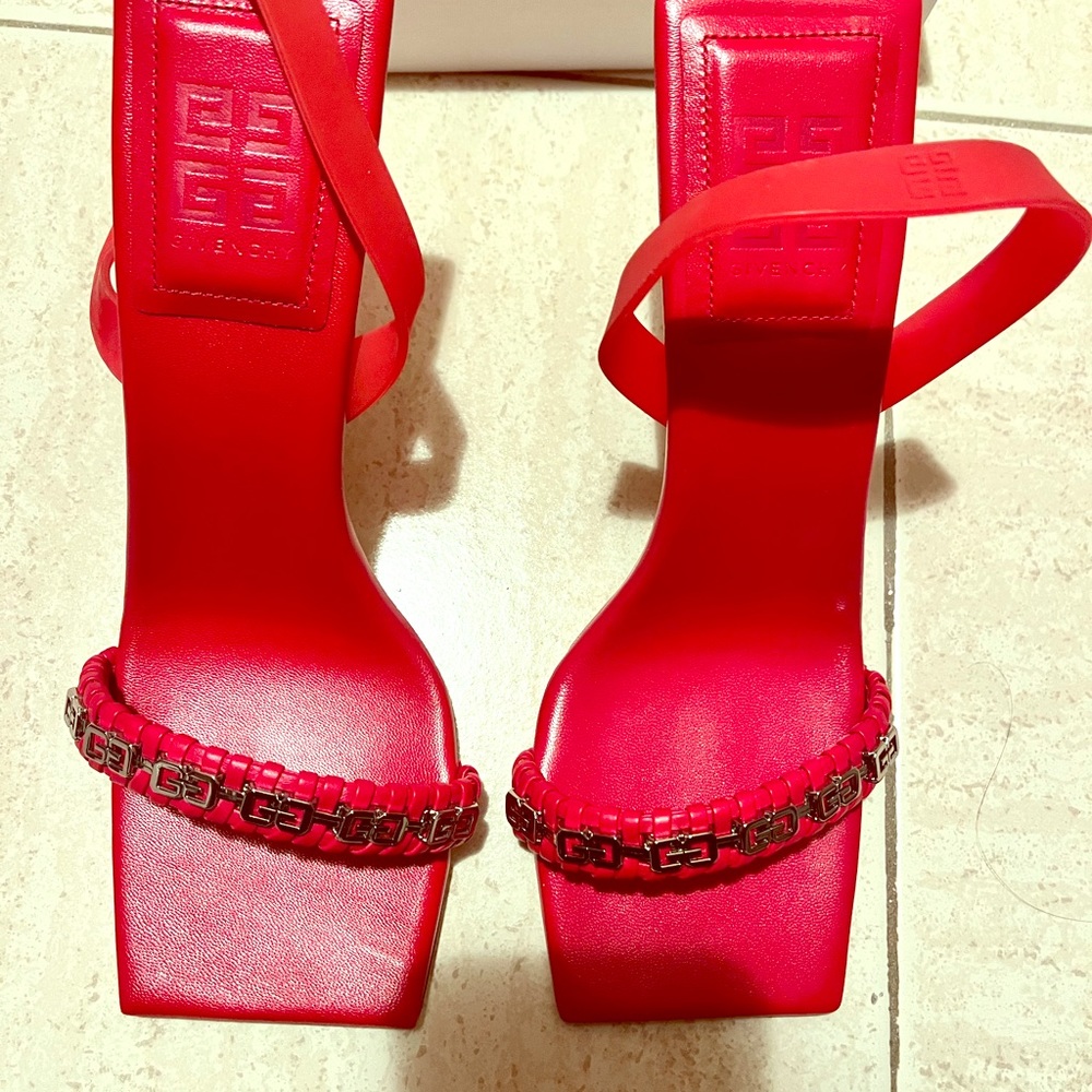 Givenchy red slingback sandals size 39.5/size 9